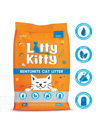 LITTY KITTY Bentonite Litière pour chats à base de bentonite 25 l (20 kg)