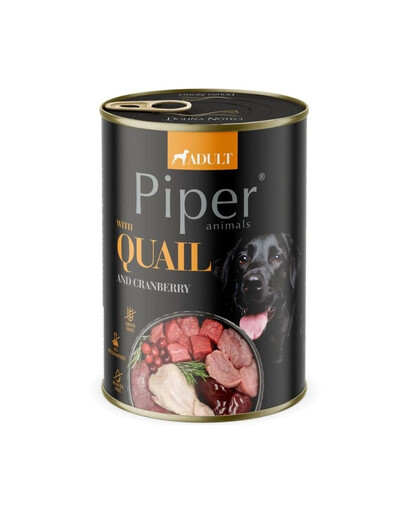 PIPER Aliment humide avec caille et canneberge pour chiens 400g
