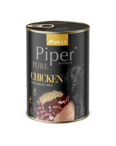 PIPER Pure poulet avec riz brun 400g aliments humides pour chiens