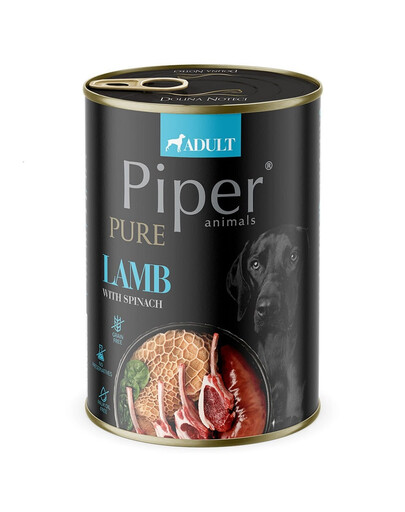 PIPER Pure agneau aux épinards 400g aliments humides pour chiens