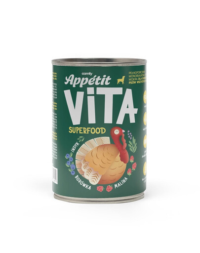 COMFY APPETIT VITA Superfood Turquie 400g aliments monoprotéiques pour chiens