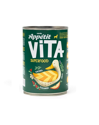 COMFY APPETIT VITA Superfood Canard 400g aliments monoprotéiques pour chiens