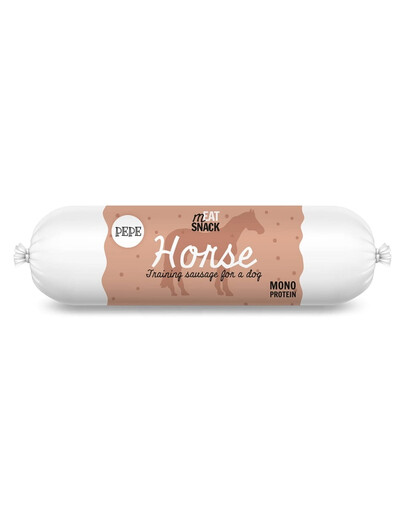 PAKA ZWIERZAKA PEPE Meat Snack Saucisses de viande de cheval pour chiens 200g