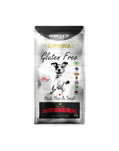 BIOFEED EUPHORIA Gluten Free Avec de la viande de bœuf pour les chiots de petite et moyenne taille 2 kg
