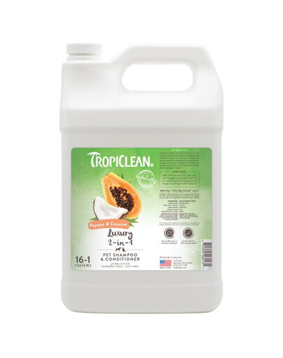 TROPICLEAN Papaya Coconut Shampoo and Conditioner 3.8L shampoing et après-shampoing pour chiens et chats