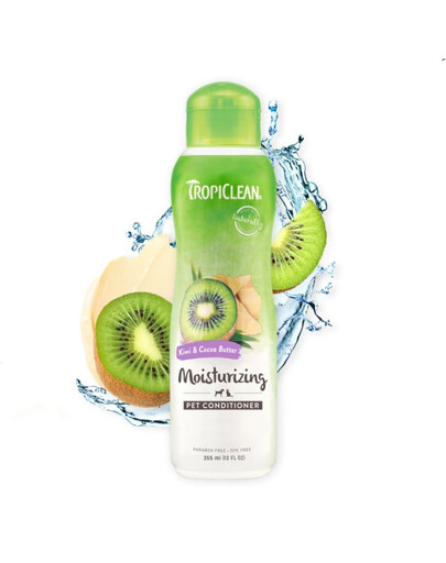TROPICLEAN Kiwi Cocoa Butter Moisturizing Conditioner 355ml Conditionneur hydratant pour chiens et chats