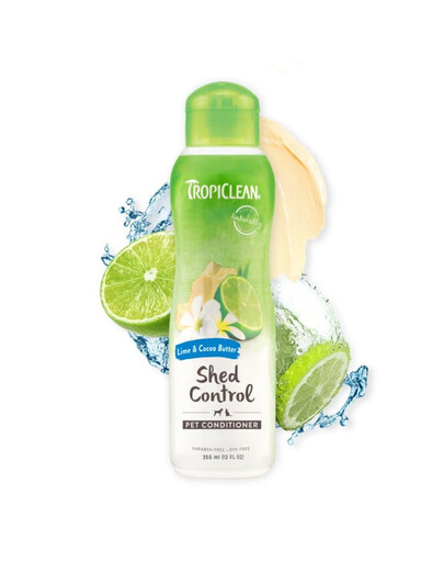 TROPICLEAN Lime Cocoa Butter Shed Control Conditioner 355ml Après-shampoing anti-chute pour chiens et chats