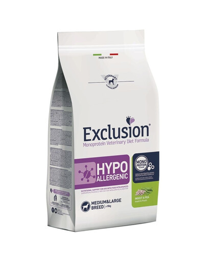 EXCLUSION Hypoallergenic medium large breeds Nourriture pour insectes pour moyennes et grandes races avec 12 kg