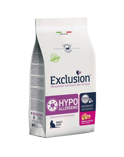 EXCLUSION Hypoallergenic adult cats avec porc pour chats 1,5 kg