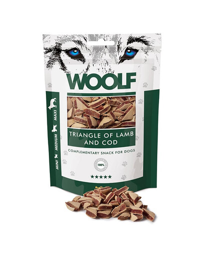 WOOLF Lamb And Cod Triangle Triangles d'agneau et de cabillaud 100g