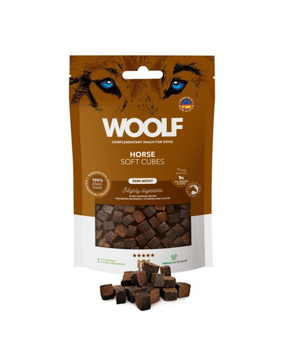 WOOLF Soft Cubes Horse Monoprotein Cubes de viande de cheval tendre 100g