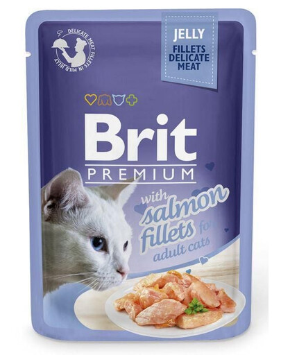 BRIT Premium Cat  Fillets in Jelly nourriture humide pour chats avec saumon 24x85 g