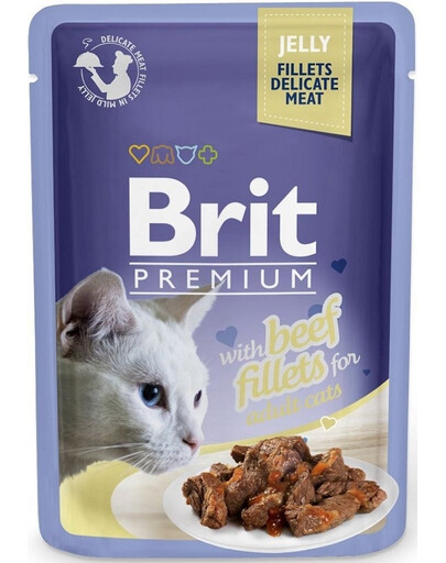 BRIT Premium Cat Delicate fillets in jelly avec du bœuf pour les chats 24x85g