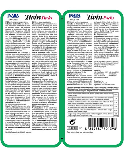 INABA Dog Twin Aliment humide avec poulet et légumes 2x40 g