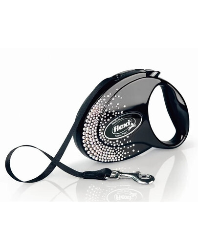 FLEXI Lanyard Glam Splash Crystal M 5m noir