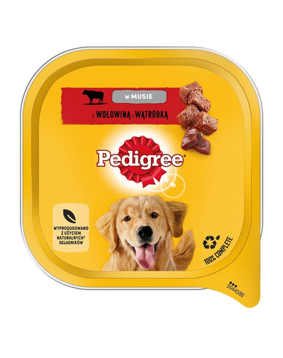 PEDIGREE Adult - barquette de nourriture humide pour chiens avec du bœuf et du foie en mousse - 10x300 g