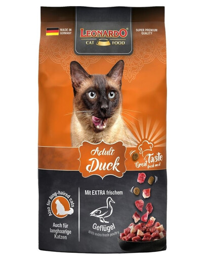 LEONARDO Adult Duck & Rice nourriture pour chats avec du canard et du riz 1,8 kg