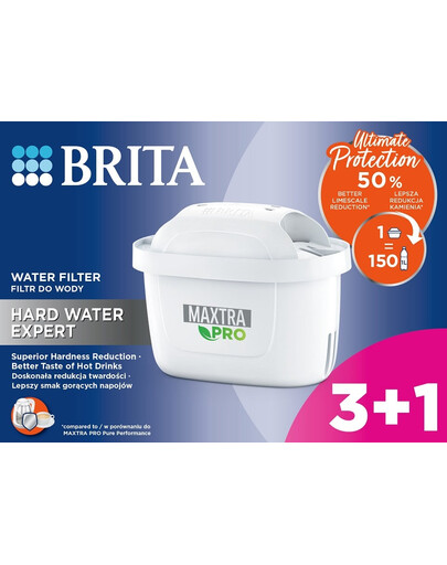 BRITA - Filtres à eau MAXTRA PRO Hard Water Expert 3+1 (4 pièces)