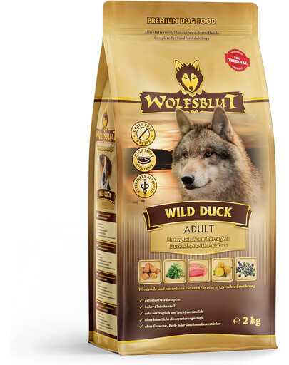 WOLFSBLUT Wild Duck Senior nourriture sèche pour chiens âgés avec canard et pommes de terre 12,5 kg