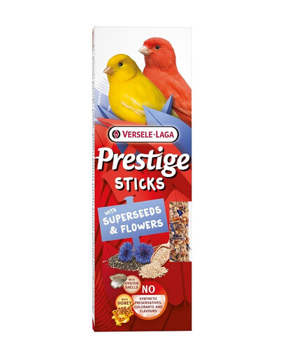 VERSELE-LAGA Prestige Sticks 2 flacons contenant des graines et des fleurs hautement nutritives pour les canaris 60g