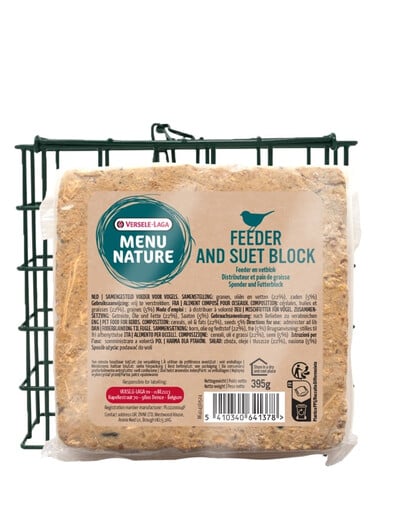 VERSELE-LAGA Menu Nature Bloc de graisse avec graines + mangeoire réutilisable 395g