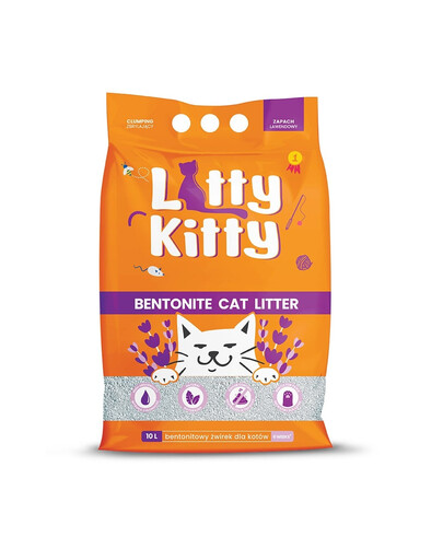 LITTY KITTY Bentonite Litière bentonitique au parfum de lavande 10 l (8 kg)