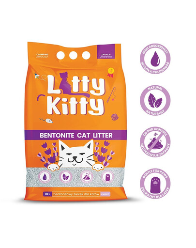 LITTY KITTY Bentonite Litière bentonitique au parfum de lavande 10 l (8 kg)