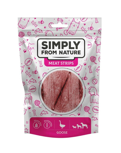 SIMPLY FROM NATURE Meat Strips - Bandes de viande d'oie pour chiens - 80 g