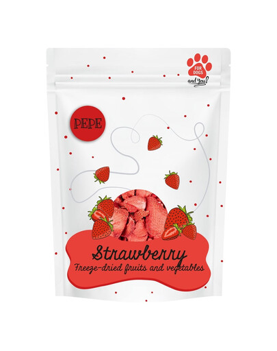 PAKA ZWIERZAKA PEPE Freeze-dried fruits lyophilisés des fraises pour votre chien 20 g