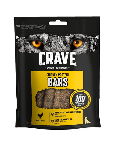 CRAVE Protein Bars Chicken friandise protéinée pour chiens adultes 76g