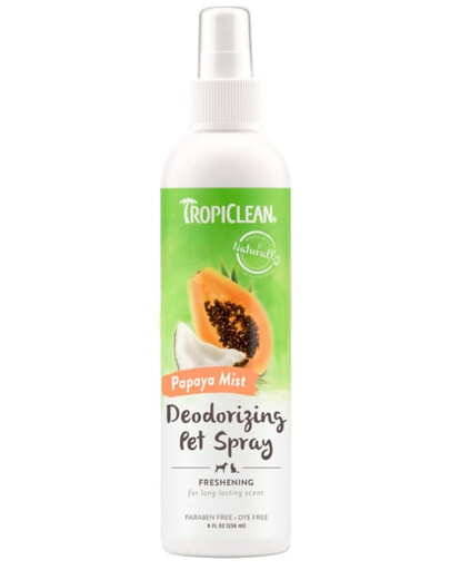 TROPICLEAN Papaya Mist Deodorizing Spray 236ml spray rafraîchissant pour chiens et chats