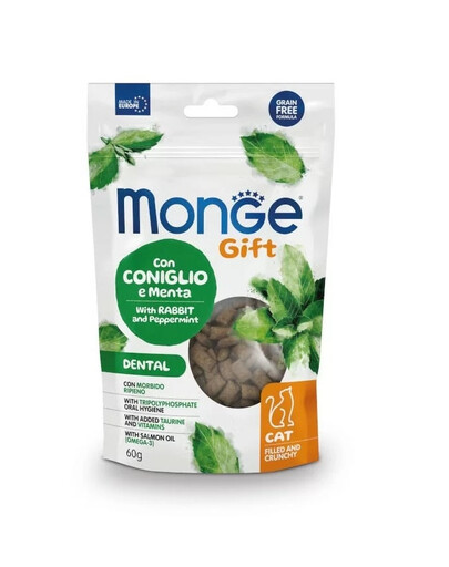 MONGE Cat Adult Dental - Lapin avec menthe poivrée - 60 g