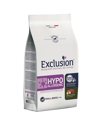 EXCLUSION Hypoallergenic small breeds Croquettes pour chiens de petite race avec viande de cheval et pommes de terre 2 kg