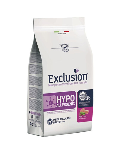 EXCLUSION Hypoallergenic medium large breeds nourriture pour chiens de moyenne et grande race 12 kg