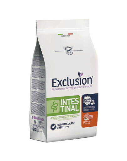 EXCLUSION Intestinal medium large breeds avec porc pour chiens de moyennes et grandes races 12 kg