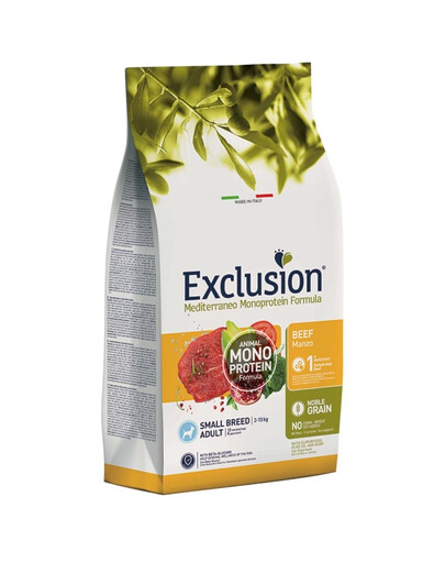 EXCLUSION MonoProtein Noble Grain small breeds dogs aliments pour bovins de petite race 2 kg