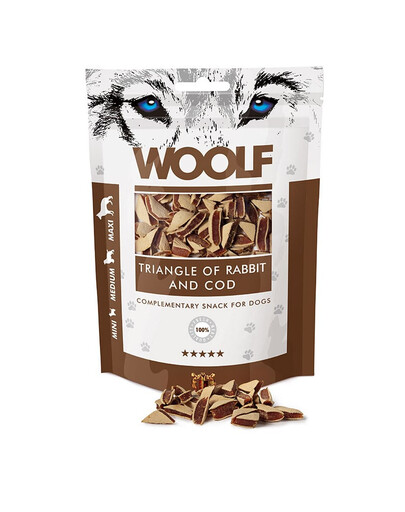 WOOLF Rabbit And Cod Triangle Triangles d'agneau et de cabillaud 100g