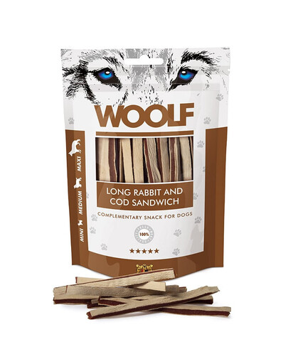 WOOLF Long Rabbit And Cod Sandwich Sandwichs au lapin et à la morue 100g