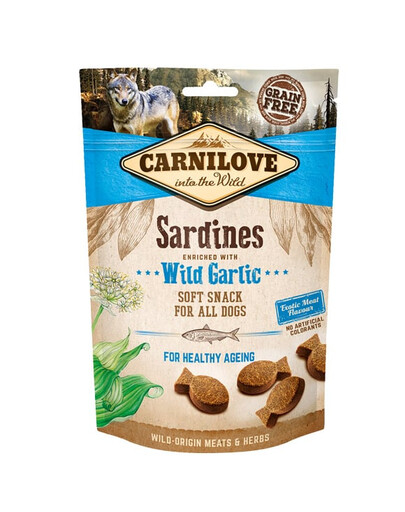 CARNILOVE Semi moist snacks délices aux sardines et à l'ail des ours 200 g
