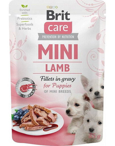 BRIT CARE Mini Puppy Pouch Lamb 85g avec de l'agneau pour les chiots de petites races