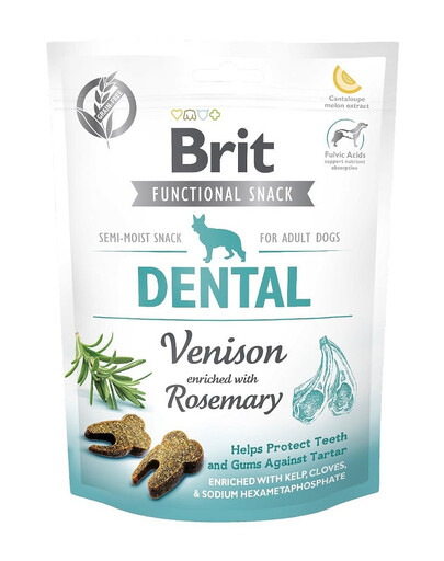 BRIT Care Dog Functional snack Dental Venison 150g un plaisir giboyeux pour des dents saines