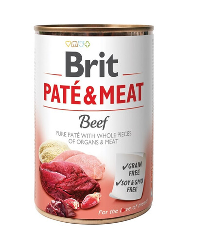 BRIT Pate&Meat beef - pâtée de bœuf pour chiens - 400 g