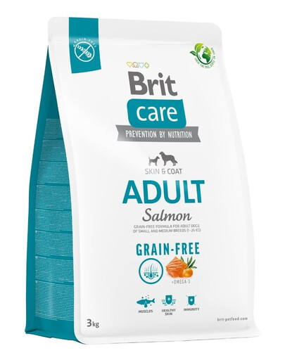 BRIT Care - Croquettes sans céréales au saumon pour chiens de races petites & moyennes - 3 kg
