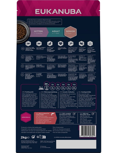 EUKANUBA Grain Free Senior - Saumon sans céréales pour chats âgés - 2 kg