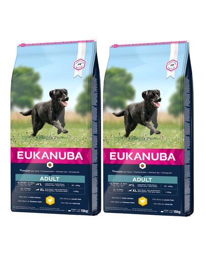 EUKANUBA Active Adult Large Breed riche en poulet frais 30 kg (2 x 15kg)