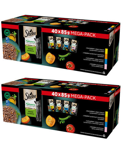 SHEBA Nature’s Collection Une sélection de saveurs en sauce nourriture humide complète pour chats adultes 80x85 g