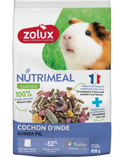 ZOLUX NUTRIMEAL 4 Mélange alimentaire pour cochons d'Inde 850 g