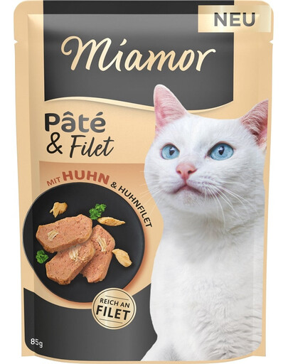 MIAMOR Pate et Filet avec Poulet morceaux de filet de poulet 85 g