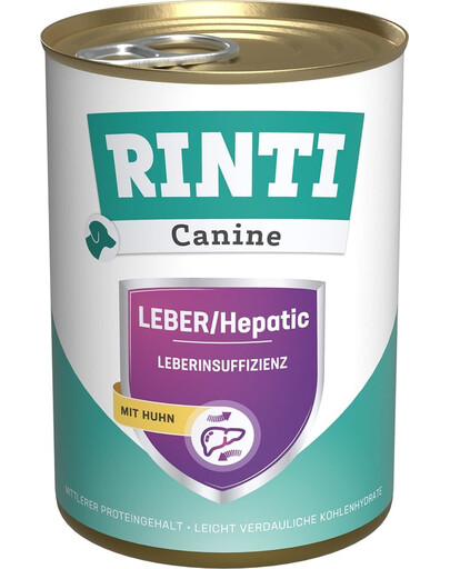 RINTI Canine Liver/Hepatic Chicken avec du poulet 400 g