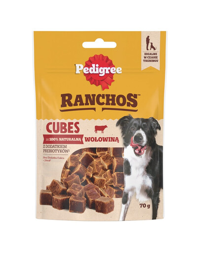 PEDIGREE Ranchos Cubes 70 g aliment complémentaire pour chiens adultes au bœuf